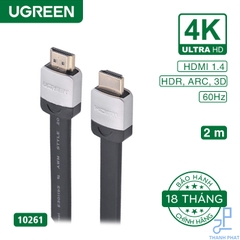 Cáp HDMI 1.2 Dẹt dài 2m 4K60Hz Ugreen 10261