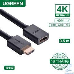 Cáp HDMI nối dài 0,5m hỗ trợ 4K Ugreen 10140