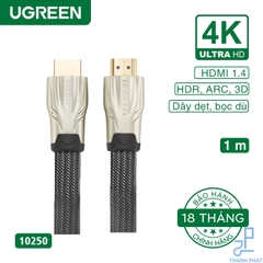 Cáp HDMI 1m dây dẹt bọc lưới 4K Ugreen 10250