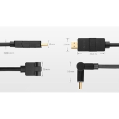 Cáp HDMI 2m đầu xoay 180 độ 4K Ugreen 10126