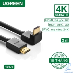 Cáp HDMI 1.4 bẻ góc vuông dài 2m Ugreen 10173