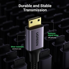Cáp chuyển đổi Mini HDMI to HDMI 2.0 Vỏ nhôm 4K@60Hz Ugreen 90593