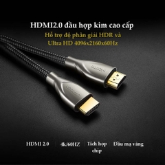 Cáp HDMI 2.0 Carbon Dài 1,5m 4K@60Hz Ugreen 50107