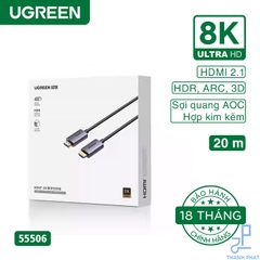 Cáp HDMI 2.1 sợi quang AOC dài 20m 8K60Hz Ugreen 55506