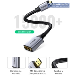Cáp chuyển đổi Micro HDMI to HDMI 2.0 bện dù 4K Ugreen 10553