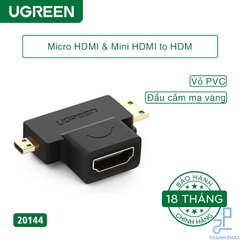 Đầu chuyển đổi 2 in 1 Micro HDMI & Mini HDMI sang HDMI Ugreen 20144