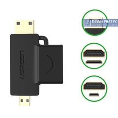Đầu chuyển đổi 2 in 1 Micro HDMI & Mini HDMI sang HDMI Ugreen 20144