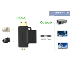 Đầu chuyển đổi 2 in 1 Micro HDMI & Mini HDMI sang HDMI Ugreen 20144