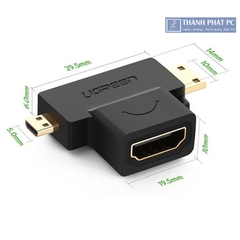 Đầu chuyển đổi 2 in 1 Micro HDMI & Mini HDMI sang HDMI Ugreen 20144