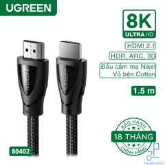 Cáp HDMI 2.1 dài 1,5m Ultra HD 8K@60Hz Ugreen 80402