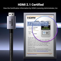 Cáp HDMI 2.1 Cao cấp dài 1m 8K@60Hz 48Gbps Ugreen 25908