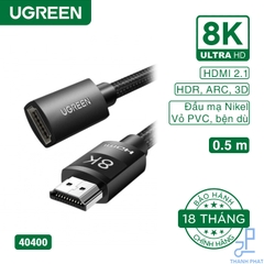 Cáp nối dài HDMI 2.1 dài 0,5m 8K60Hz Ugreen 40400