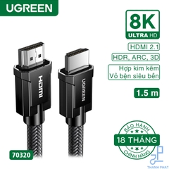 Cáp HDMI 2.1 Cao cấp dài 1,5m 8K60Hz Ugreen 70320