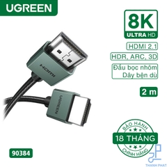 Cáp HDMI 2.1 slim dài 2m 8K60Hz Ugreen 90384