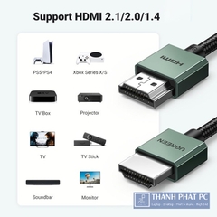 Cáp HDMI 2.1 slim dài 2m 8K60Hz Ugreen 90384