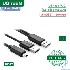 Cáp USB 2.0 to mini USB dài 1m có hỗ trợ nguồn Ugreen 10347
