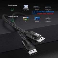 Cáp Displayport 1.4 bện dù dài 3m 8K60Hz Ugreen 80393