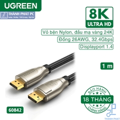Cáp Displayport 1.4 dài 1m 8K60Hz Ugreen 60842