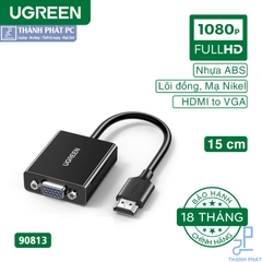 Cáp chuyển đổi HDMI sang VGA dài 15cm FullHD60hz Ugreen 90813
