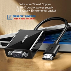Cáp chuyển đổi HDMI sang VGA dài 15cm FullHD60hz Ugreen 90813