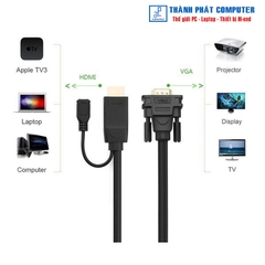Cáp chuyển đổi HDMI to VGA 1,5m hỗ trợ nguồn Ugreen 30449