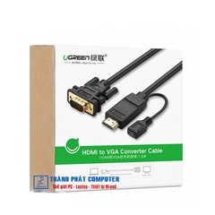 Cáp chuyển đổi HDMI to VGA 1,5m hỗ trợ nguồn Ugreen 30449