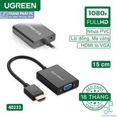 Cáp chuyển đổi HDMI to VGA có Audio Ugreen 40233