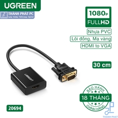 Cáp chuyển đổi HDMI sang VGA có âm thanh Ugreen 20694