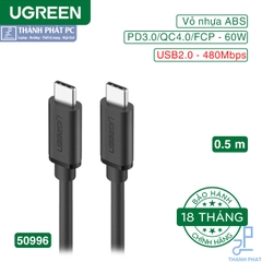 Cáp USB Type-C dài 0,5M chuẩn USB 2.0 Ugreen 50996