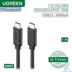Cáp USB Type-C dài 1m chuẩn USB 2.0 Ugreen 50997