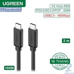 Cáp USB Type-C dài 2m chuẩn USB 2.0 Ugreen 10306