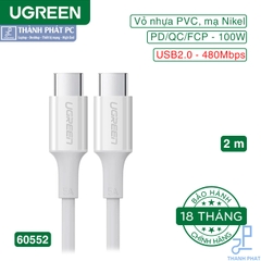 Cáp Type-C 100W 20V/5A dài 2m Ugreen 60552