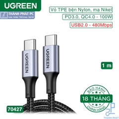 Cáp Type-C QC4.0, PD3.0 100W dài 1m Ugreen 70427