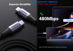 Cáp Type-C QC4.0, PD3.0 100W dài 0,5m Ugreen 20478