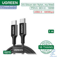 Cáp Type-C 100W Silicone bọc nylon dài 1m Ugreen 15275