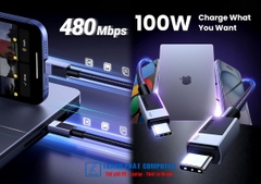 Cáp Type-C 100W bọc dù dài 1m Ugreen 45063