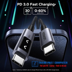 Cáp USB-C 100W có led báo dài 3m  Ugreen 35513