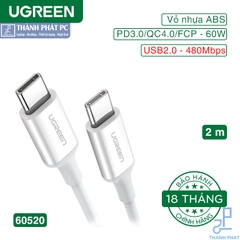 Cáp USB Type-C 2.0 dài 2m Ugreen 60520