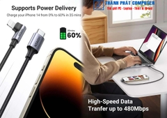 Cáp Type-C sang Lightning bẻ góc 90 độ dài 1,5m Ugreen 60764