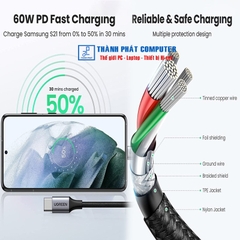 Cáp Type-C PD-60W bọc nylon dài 2m Ugreen 50152