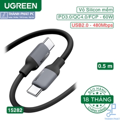 Cáp Type-C silicon mềm dài 0,5m Ugreen 15282