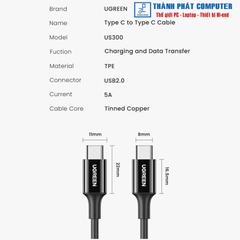 Cáp Type-C PD 100W/5A dài 1m Ugreen 80371
