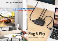 Thiết bị Gộp HDMI 3 vào 1 4K30Hz có điều khiển Ugreen 80125