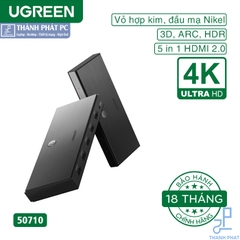 Bộ chuyển mạch 5 vào 1 ra HDMI 2.0 4k60Hz Ugreen 50710