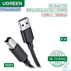 Cáp máy in USB 2.0 dài 2m Ugreen 10327