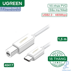 Cáp máy in chuẩn Type-C dài 1,5m  Ugreen 40417