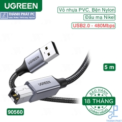 Cáp máy in đầu nhôm bọc dù dài 5m Ugreen 90560