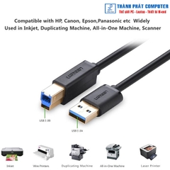 Cáp máy in USB 3.0 AM to BM dài 1m Ugreen 30753