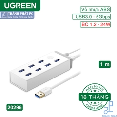 Bộ chia 7 cổng USB 3.0 kèm nguồn 12V/2A Ugreen 20296