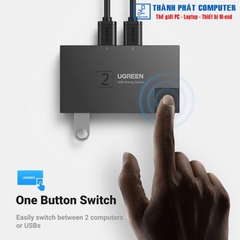 KVM Switch 2 vào 1 cổng USB 3.0 Ugreen 15149